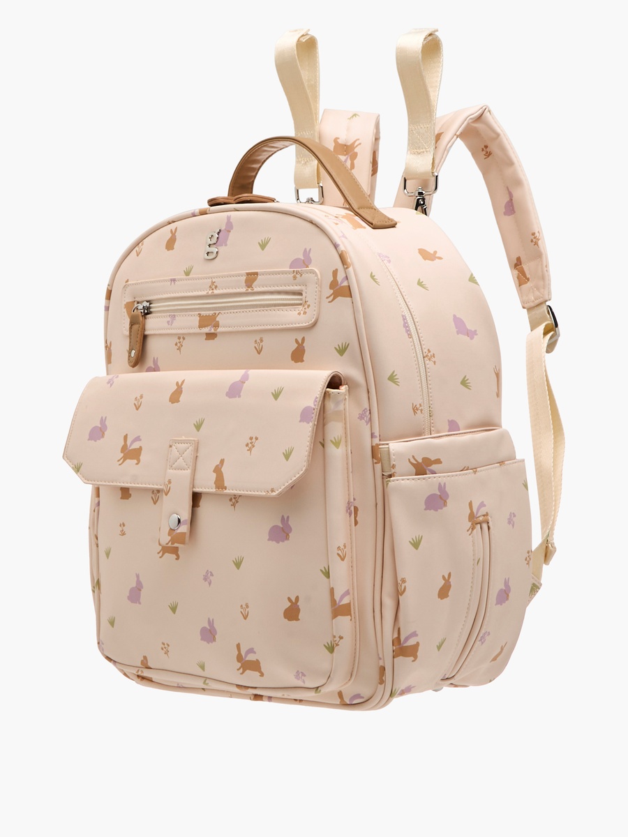 Giggles Printed Diaper Backpack with Adjustable Straps and Zip Closure