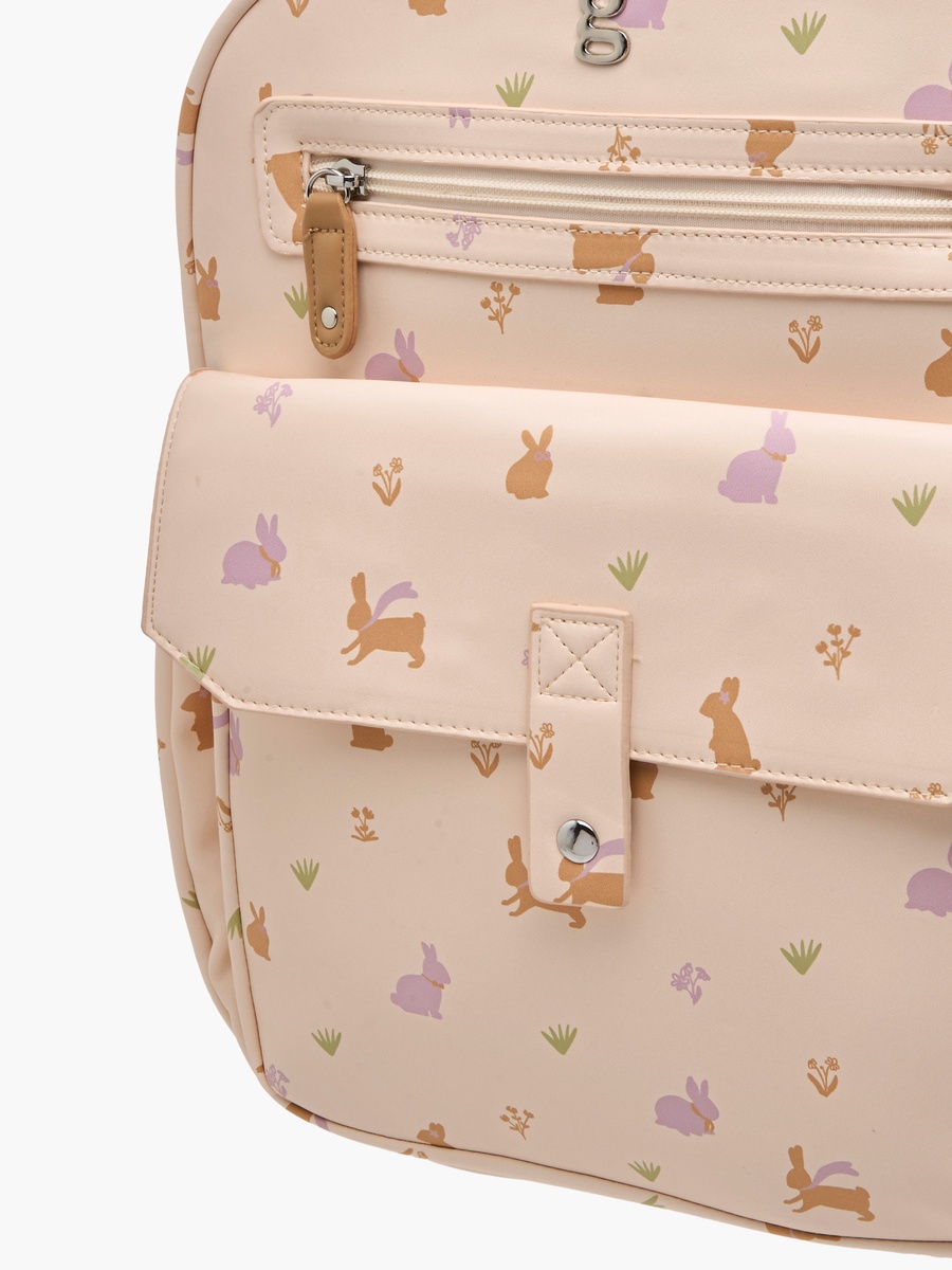 Giggles Printed Diaper Backpack with Adjustable Straps and Zip Closure