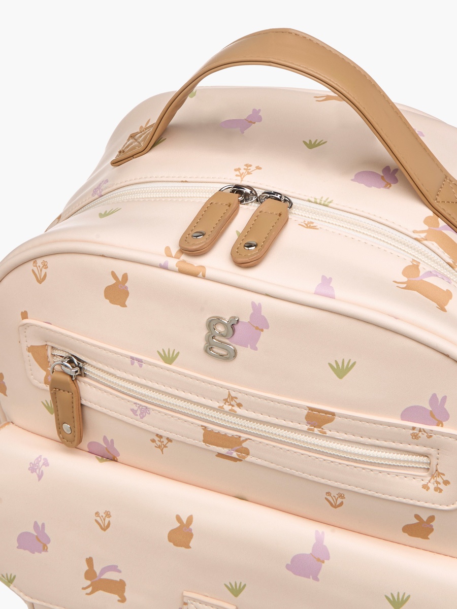 Giggles Printed Diaper Backpack with Adjustable Straps and Zip Closure