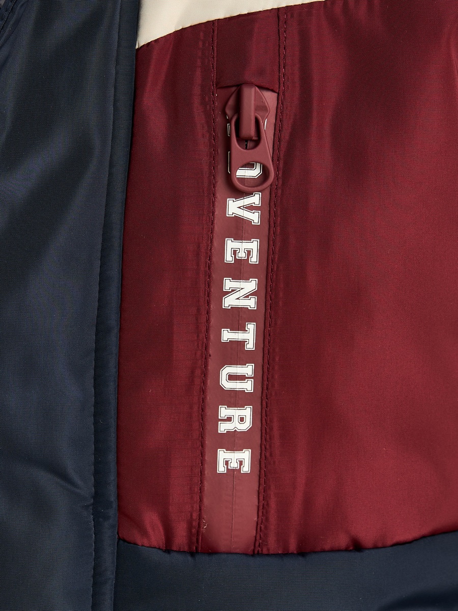 Colourblock Parka Jacket with Fleece Hood