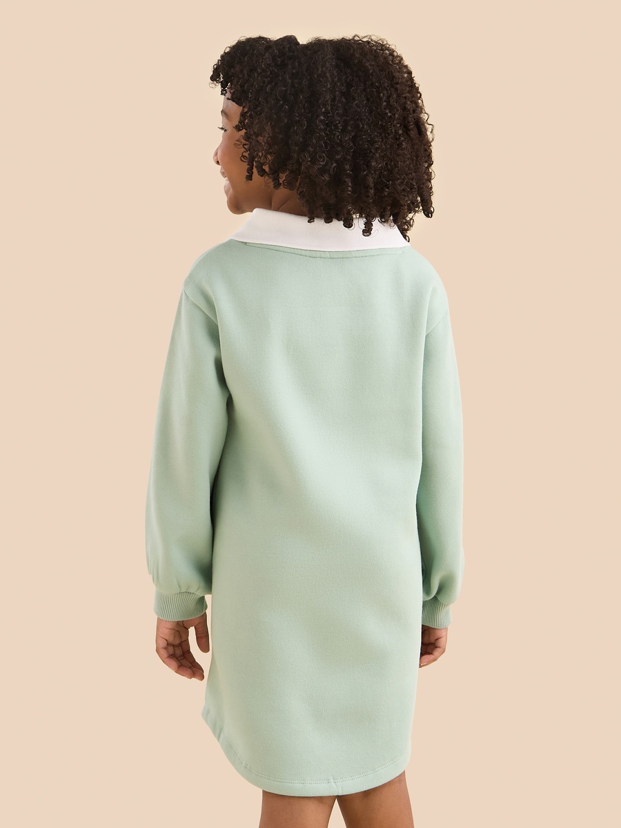 Varsity Print Collared Sweat Dress