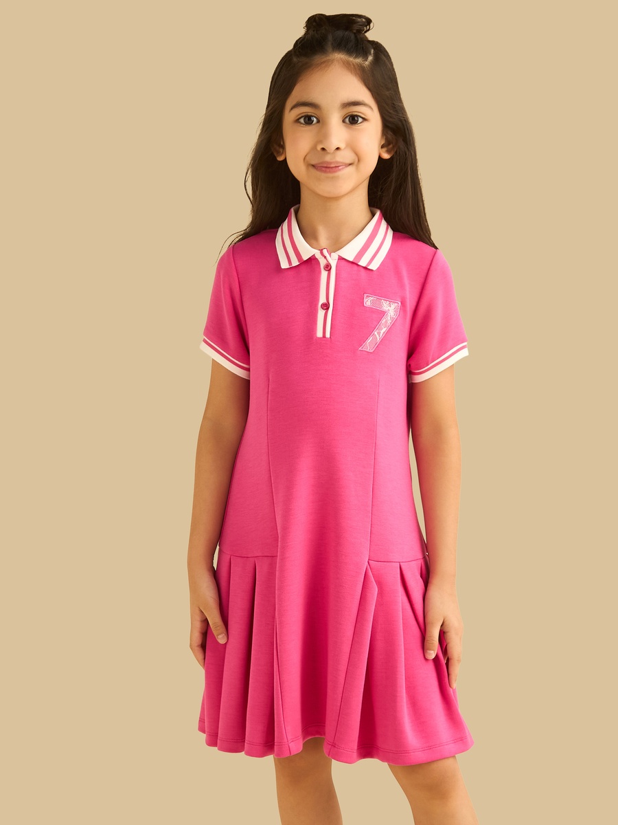 Applique Accent Polo Dress