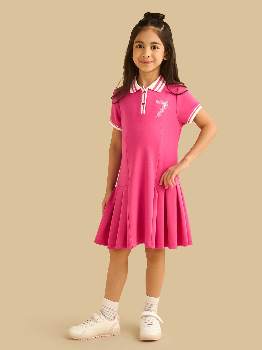 Applique Accent Polo Dress