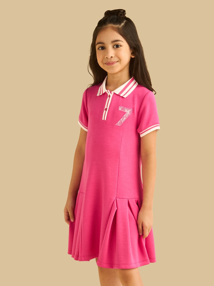 Applique Accent Polo Dress