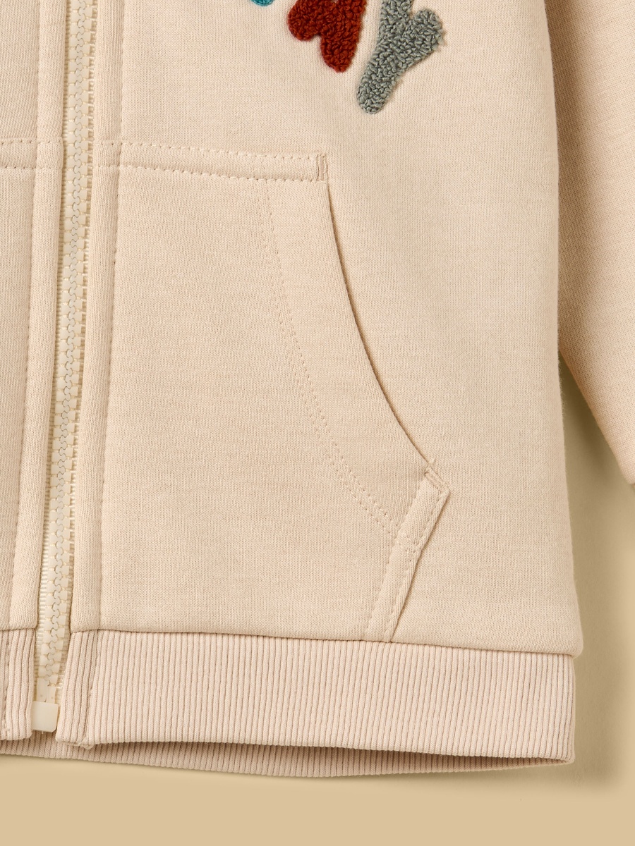 Embroidered Zip Through Hoodie and Joggers Set