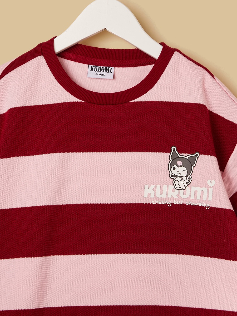 Kuromi Print Striped T-Shirt