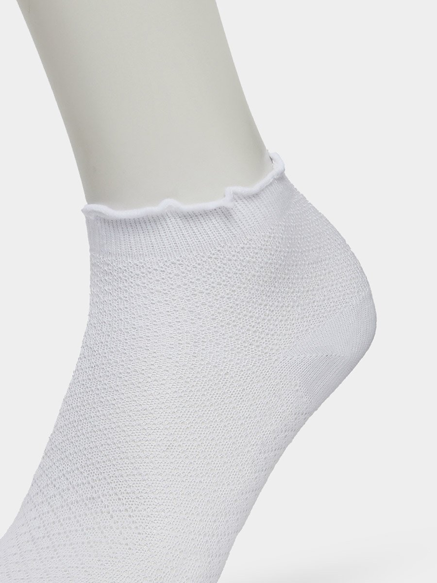 Pack of 3 - Kids White Solid Ankle Socks
