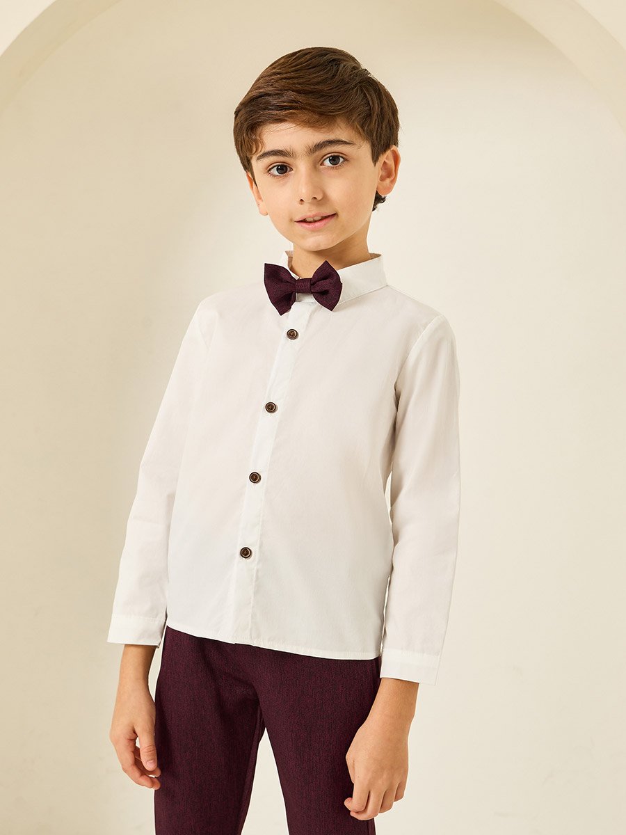 Boys Shirt with Waistcoat and Trousers with Bow Set