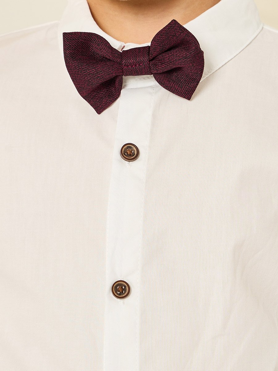 Boys Shirt with Waistcoat and Trousers with Bow Set