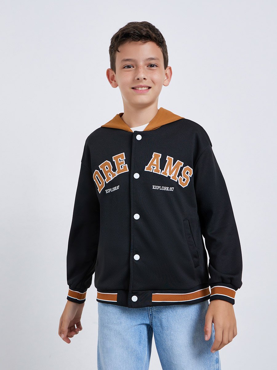 Teens Printed Jacket with Hood