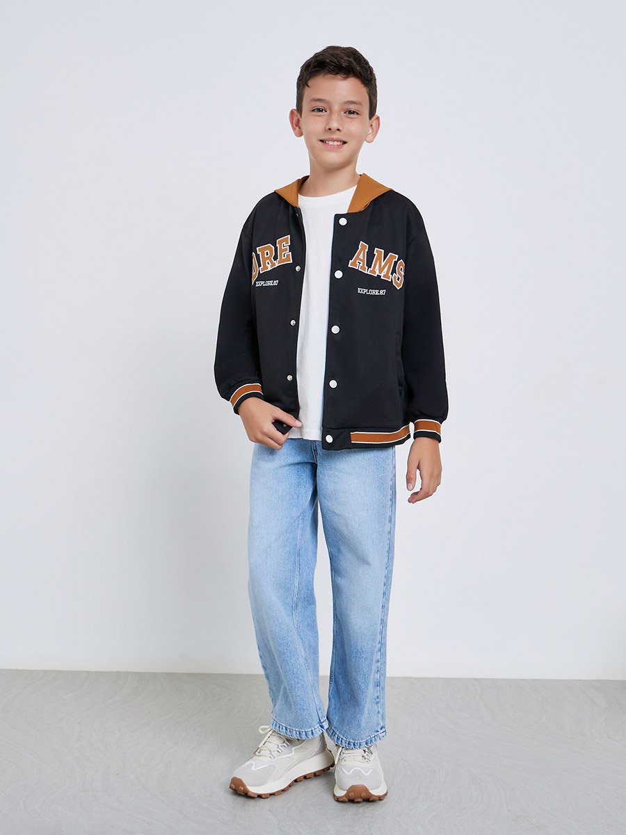 Teens Printed Jacket with Hood