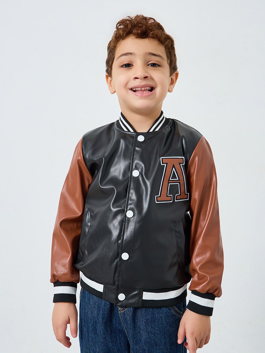 Boys Color Block Bomber Jacket