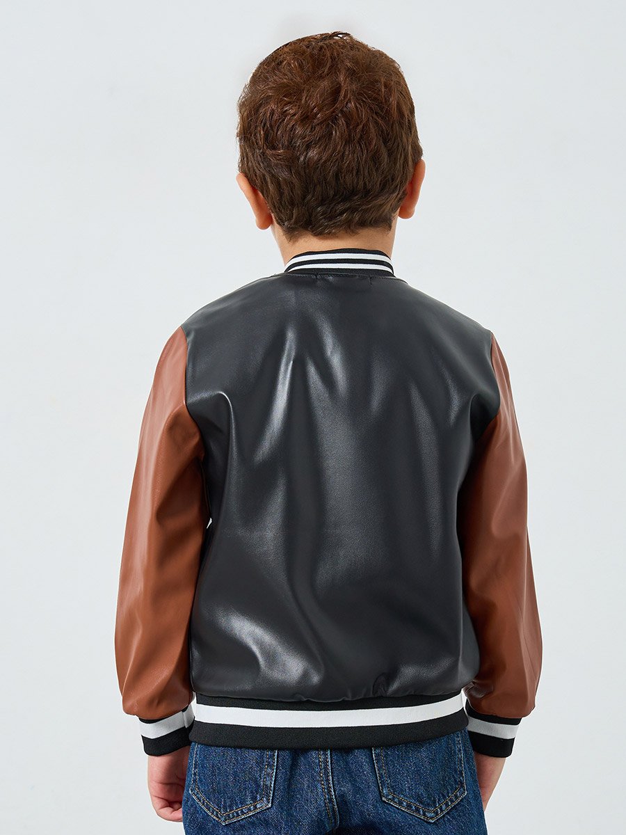 Boys Color Block Bomber Jacket