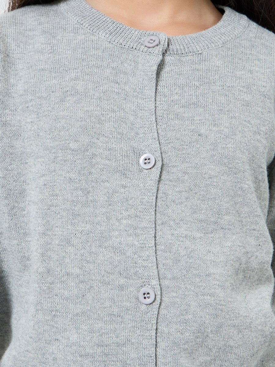 Girls Grey Knit Cardigan