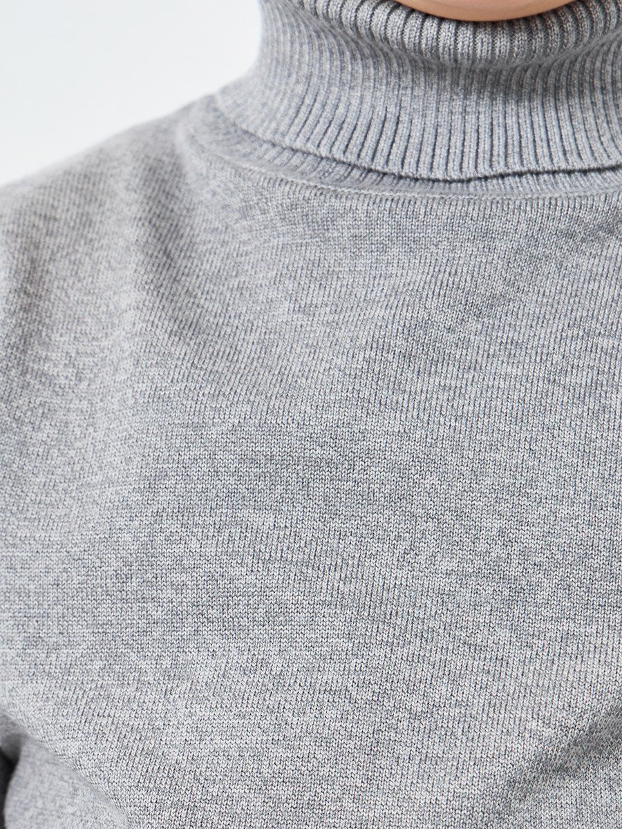 Boys Grey Roll Neck Knit Sweater
