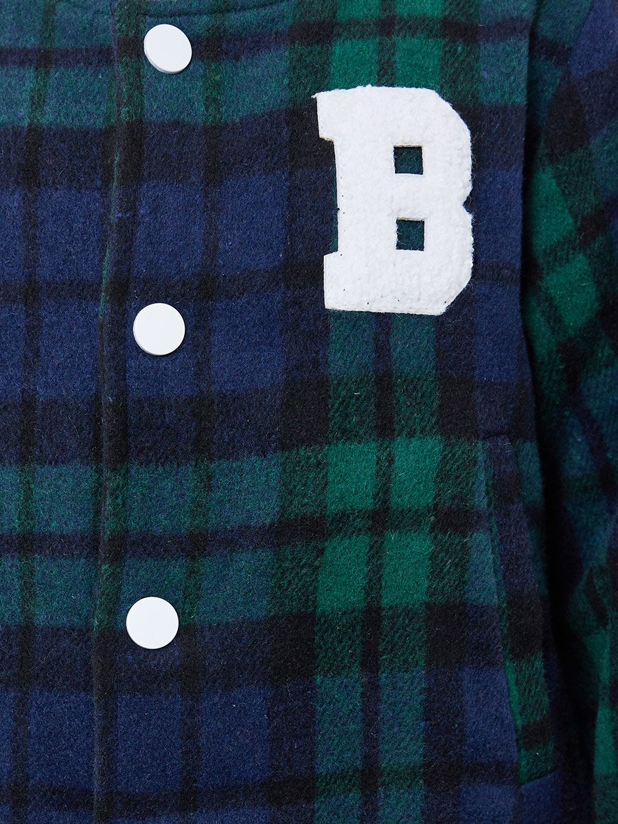 Boys Plaid Varsity Jacket