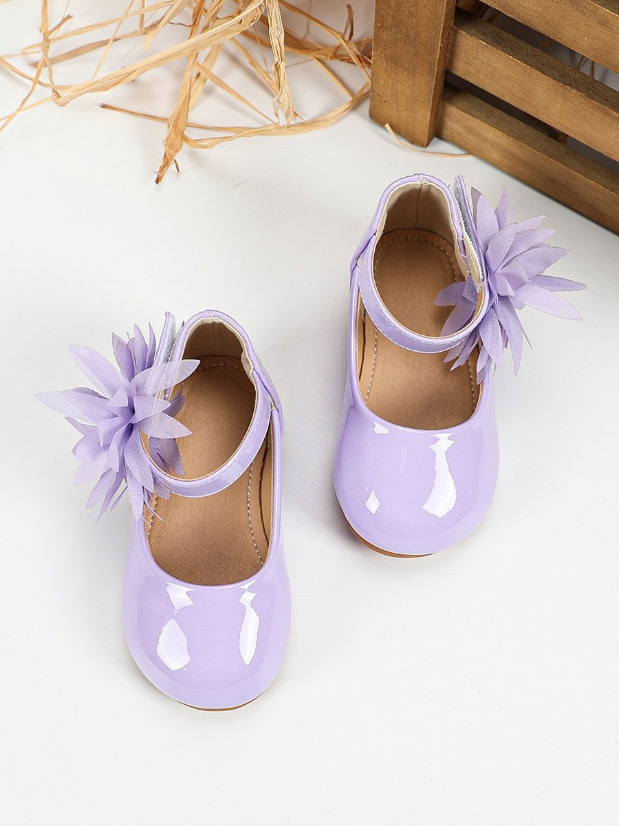 Girls Solid Bow Decoration Ballerina Shoes