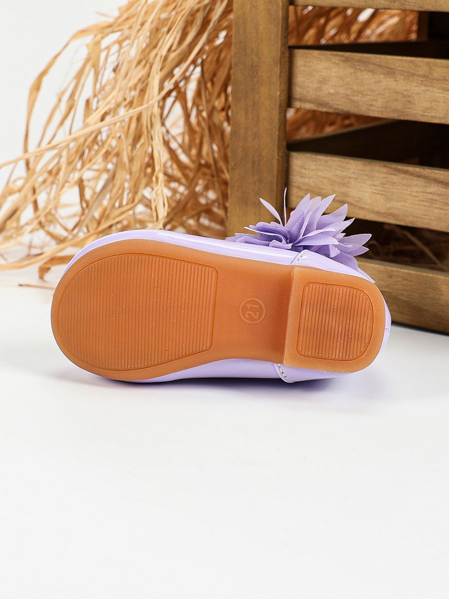 Girls Solid Bow Decoration Ballerina Shoes