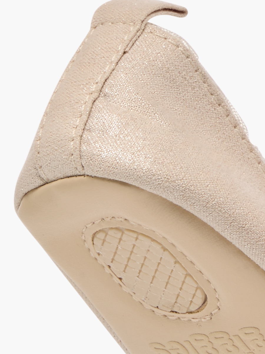 Floral Applique Booties with Elasticated Strap