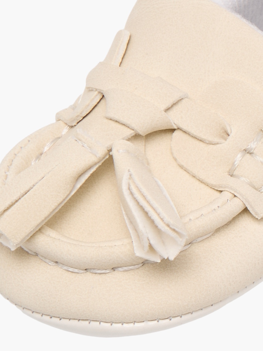 Solid Slip-On Booties with Tassels