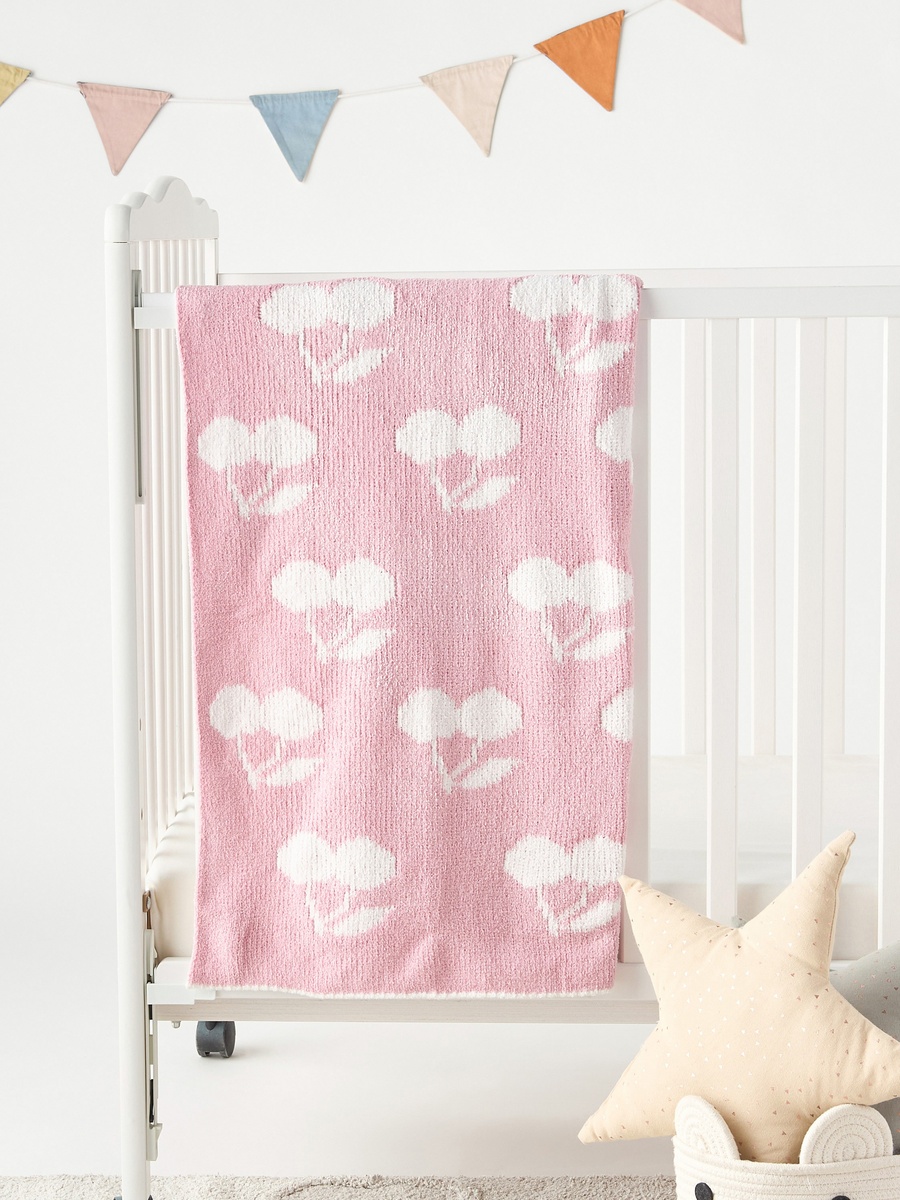 All-Over Cherry Print Raschel Blanket - 75x100 cm