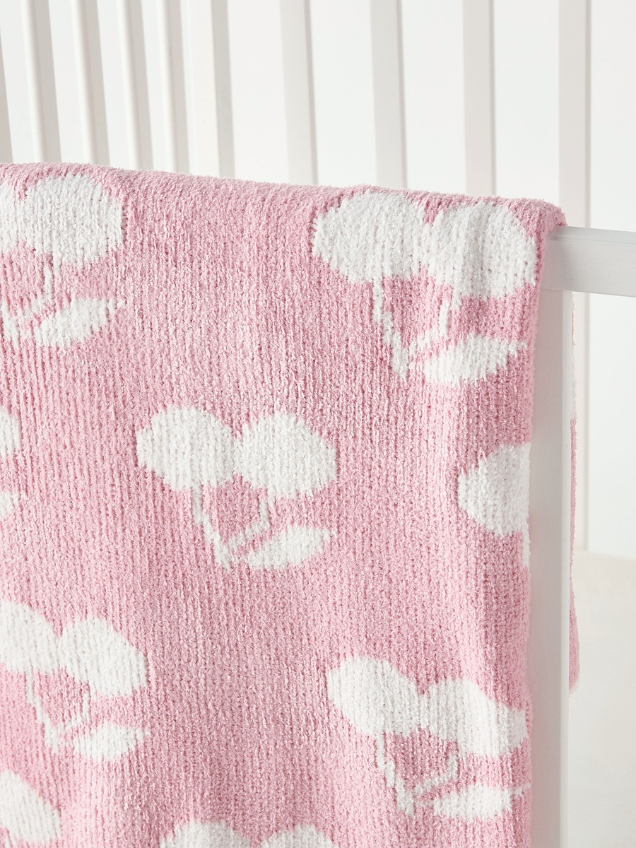 All-Over Cherry Print Raschel Blanket - 75x100 cm