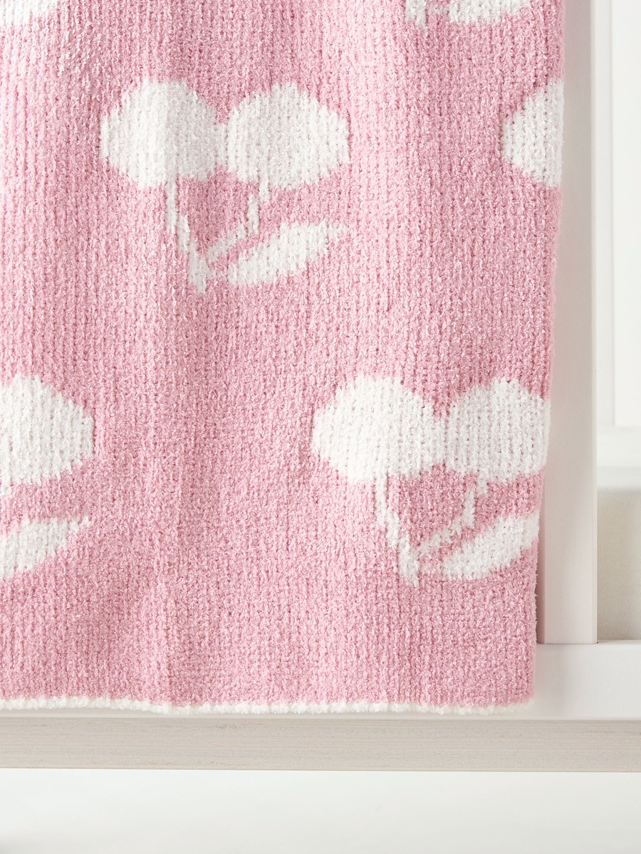 All-Over Cherry Print Raschel Blanket - 75x100 cm