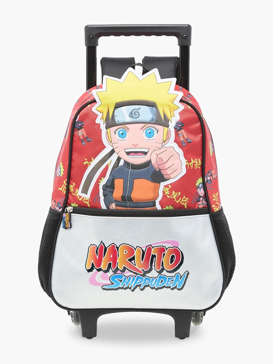 Naruto Print Trolley Backpack with Retractable Handle - 14 inches