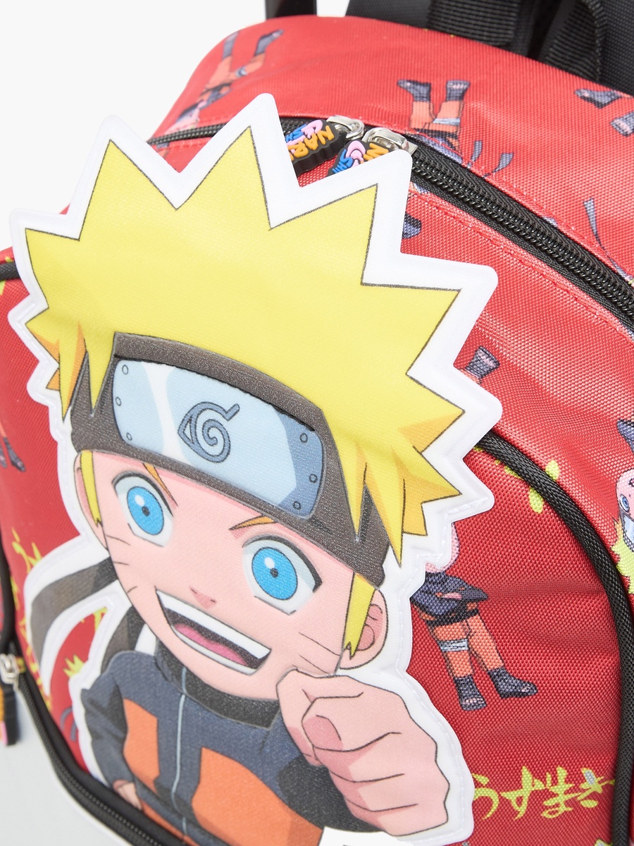 Naruto Print Trolley Backpack with Retractable Handle - 14 inches