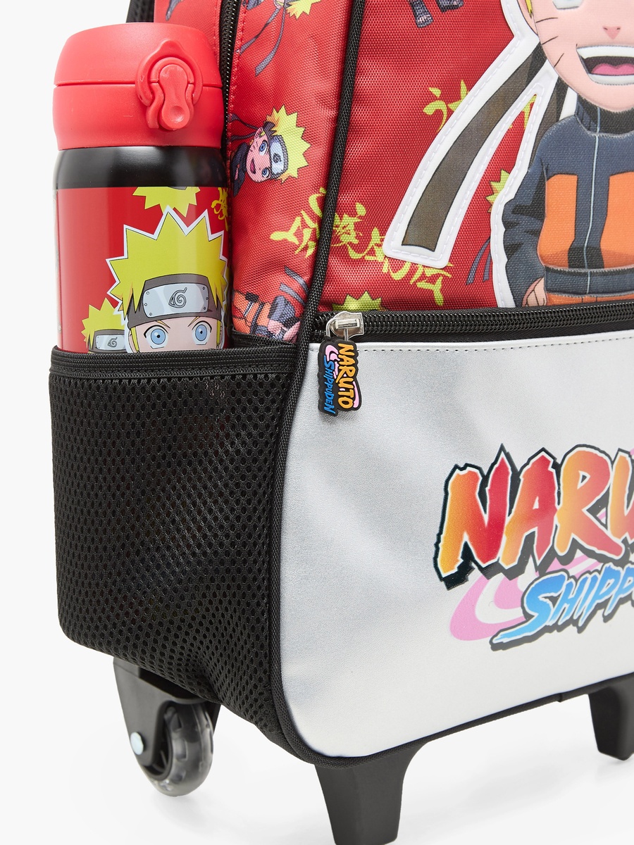 Naruto Print Trolley Backpack with Retractable Handle - 14 inches