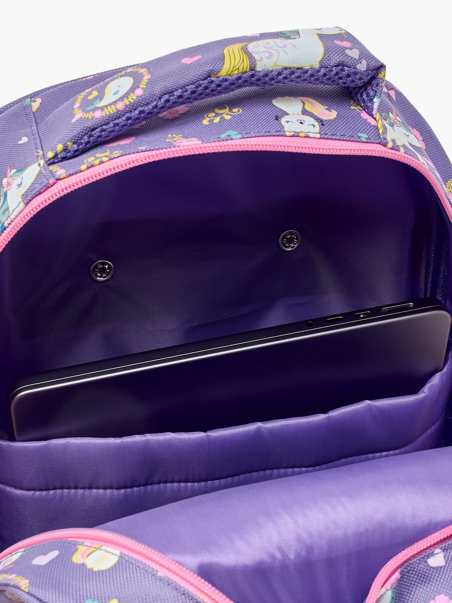 Unicorn Print Trolley Backpack with Adjustable Straps -16 inches