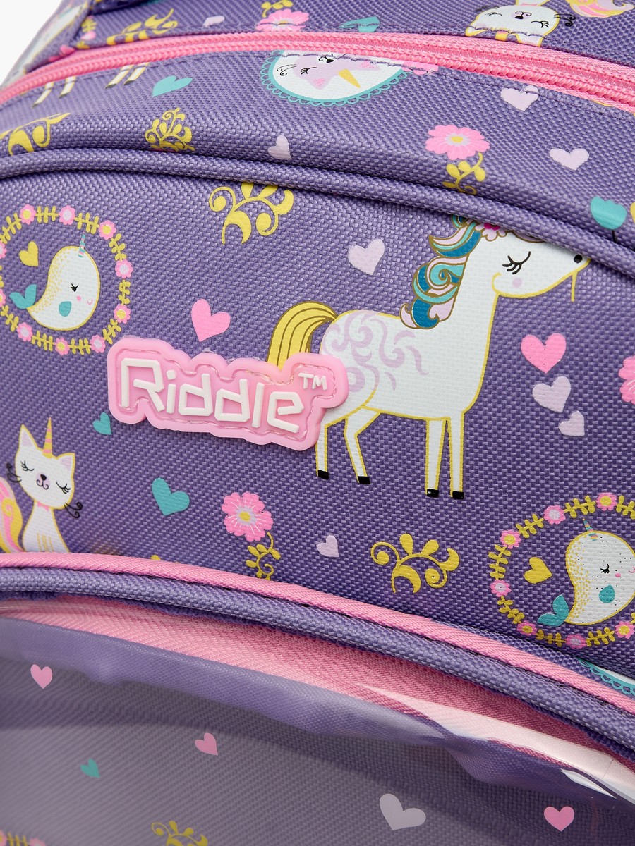 Unicorn Print Trolley Backpack with Adjustable Straps -16 inches