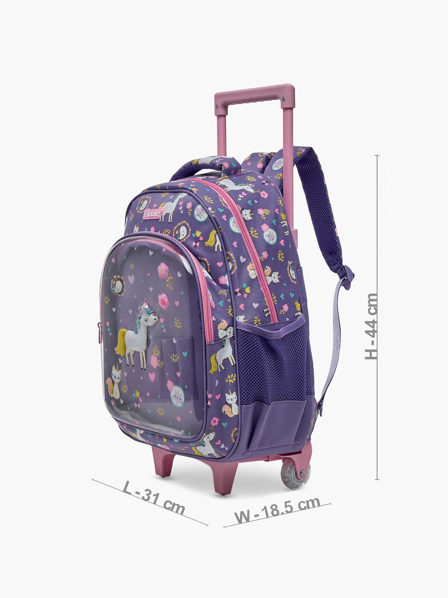 Unicorn Print Trolley Backpack with Adjustable Straps -16 inches