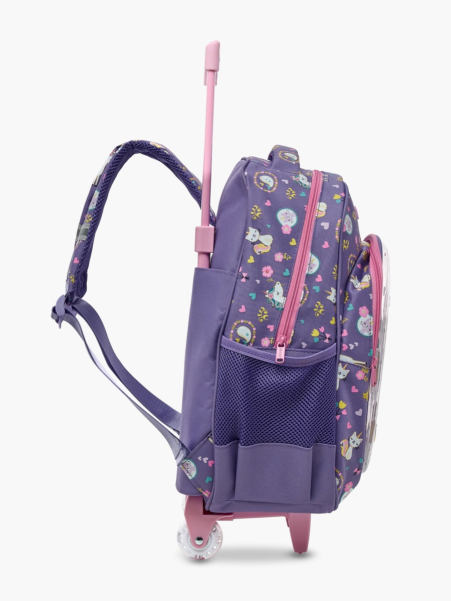 Unicorn Print Trolley Backpack with Adjustable Straps -16 inches