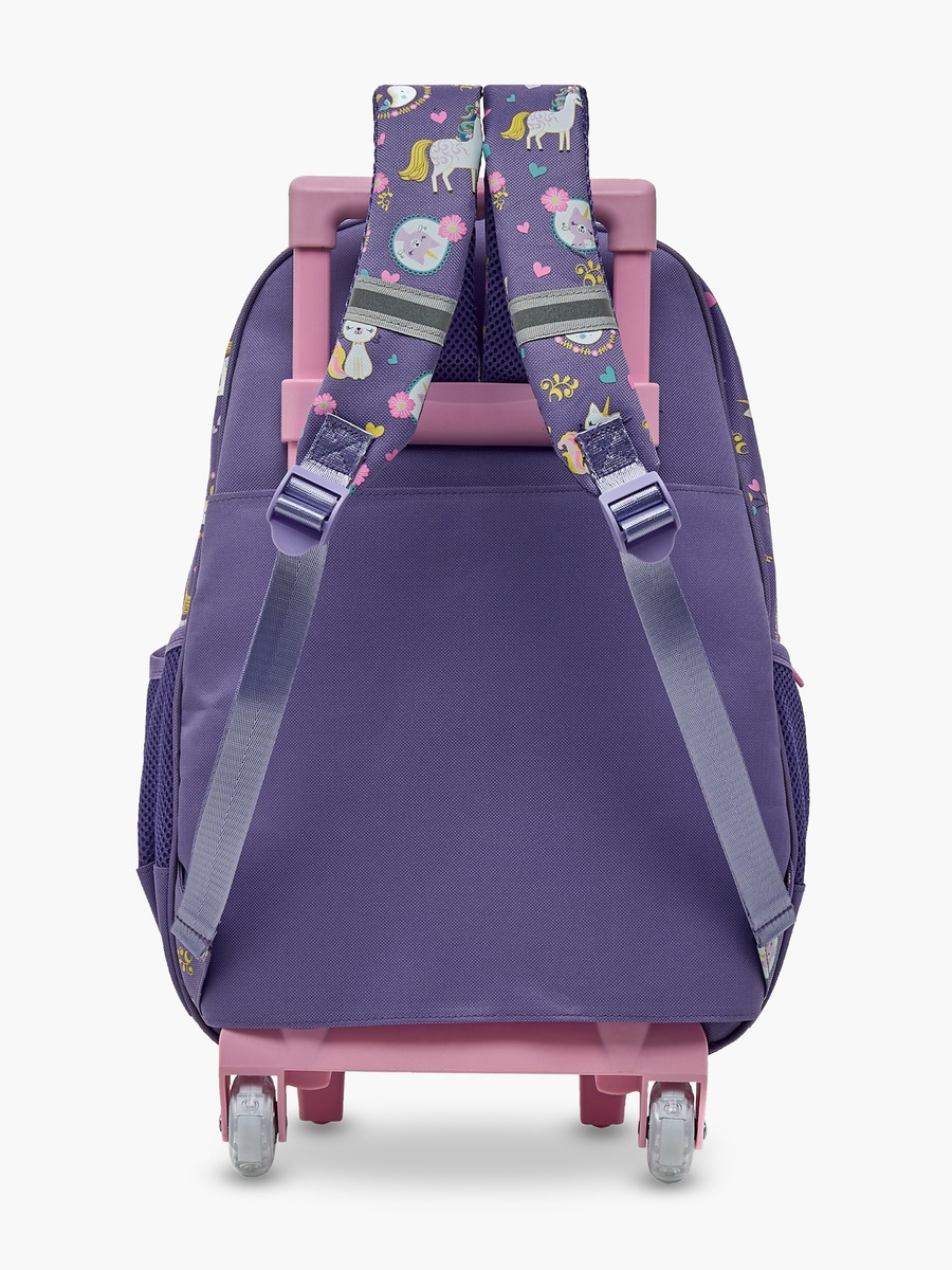 Unicorn Print Trolley Backpack with Adjustable Straps -16 inches