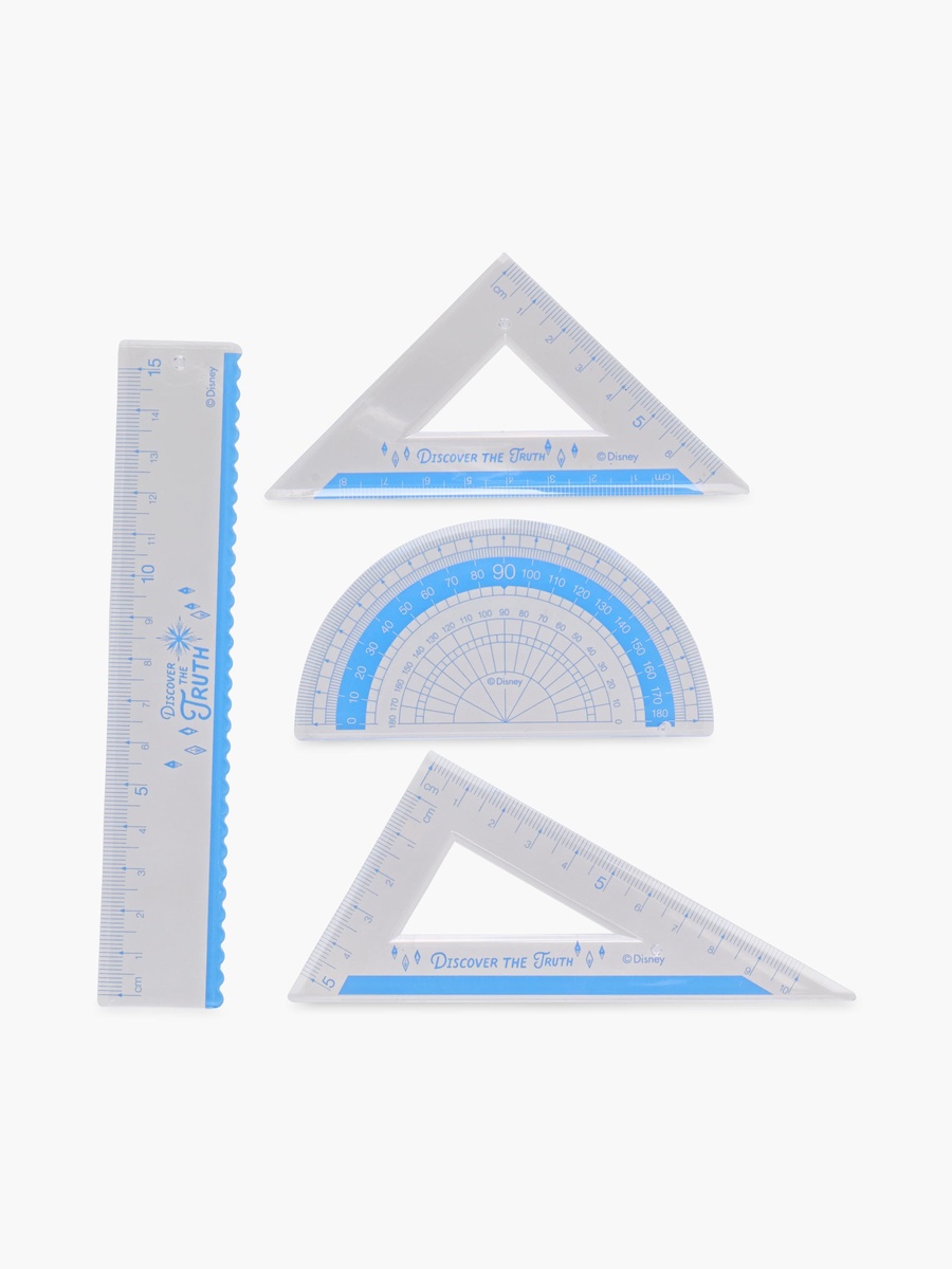 4-Piece Geometry Ruler Set