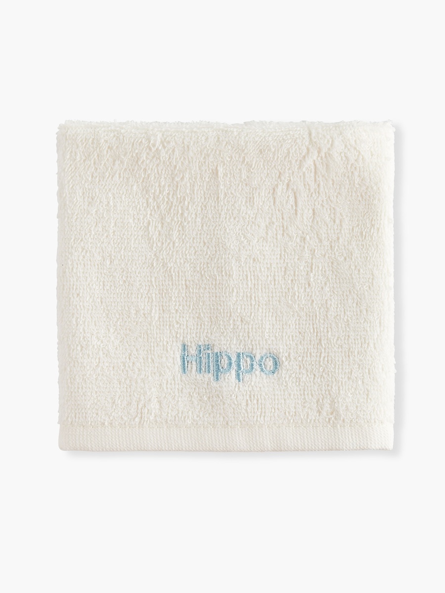 4-Piece Hippo Embroidered Wash Cloth Set - 26x26 cm