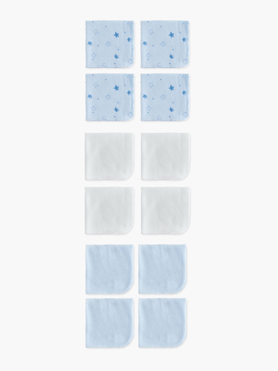 12-Piece Assorted Wash Cloth Set - 25x25 cm