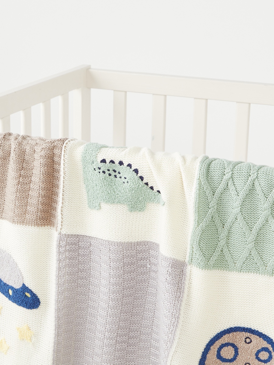 Patchwork Knit Raschel Blanket - 80x100 cm