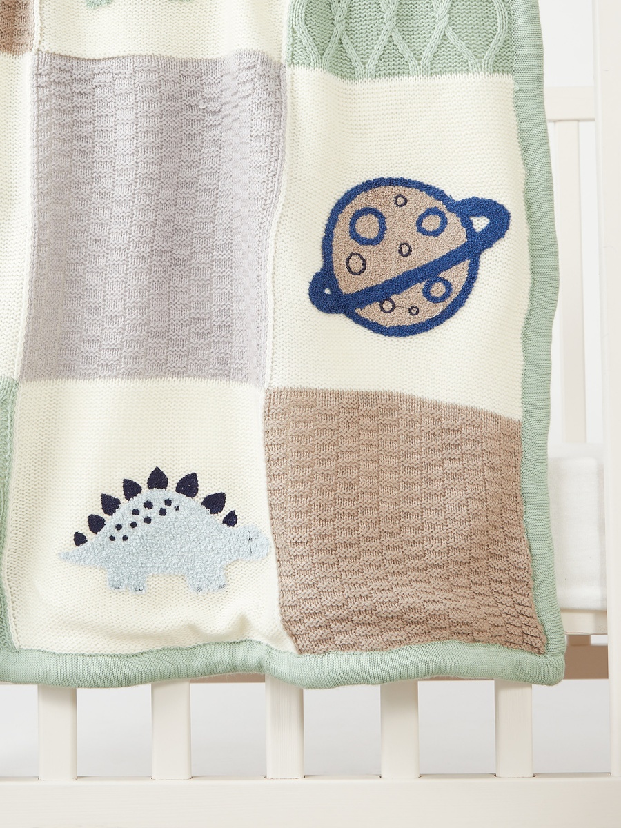Patchwork Knit Raschel Blanket - 80x100 cm