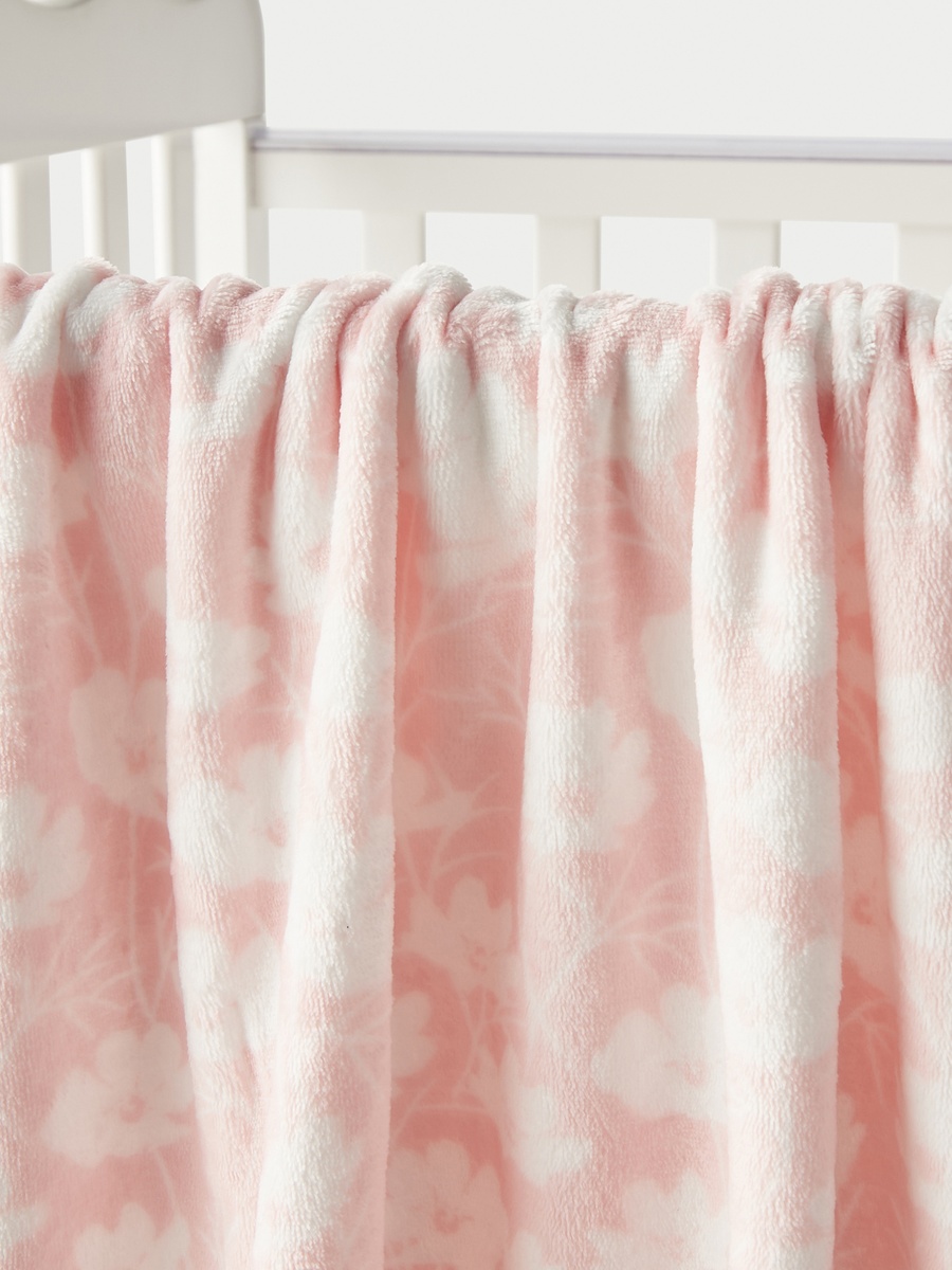 Floral Print Blanket with Soft Toy - 75x90 cm