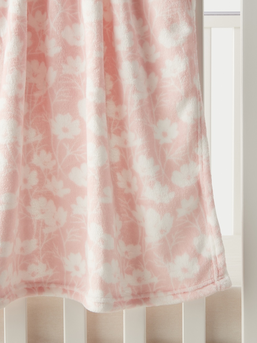 Floral Print Blanket with Soft Toy - 75x90 cm