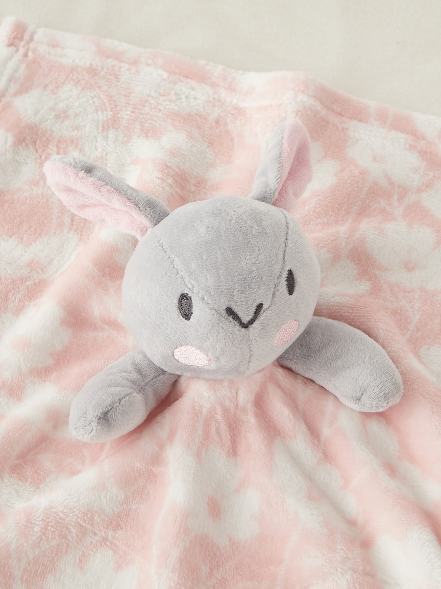 Floral Print Blanket with Soft Toy - 75x90 cm
