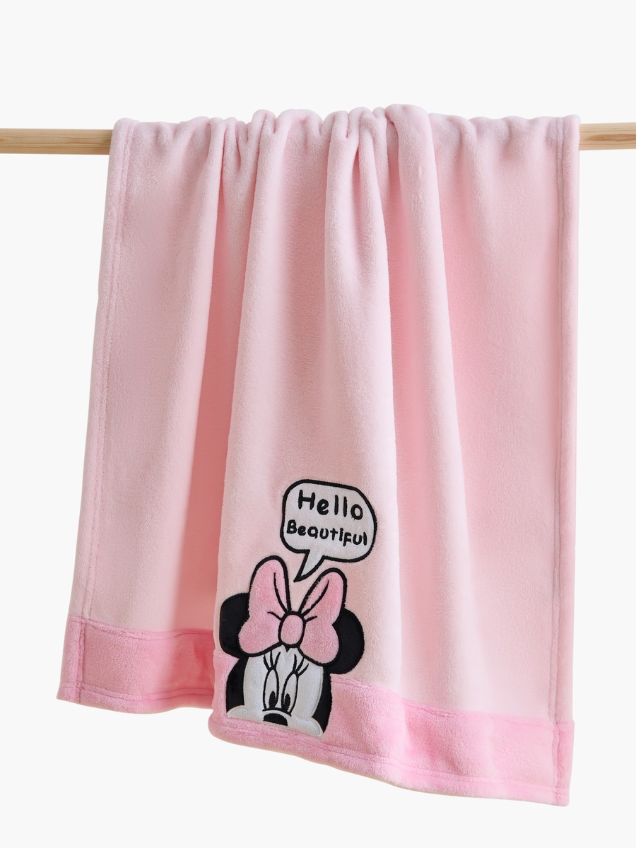 Minnie Mouse Applique Raschel Blanket - 76x102 cm