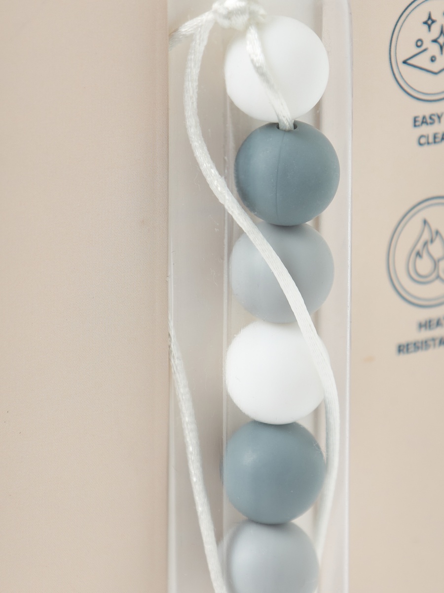 Wooden Beads Silicone Pacifier Holder Clip