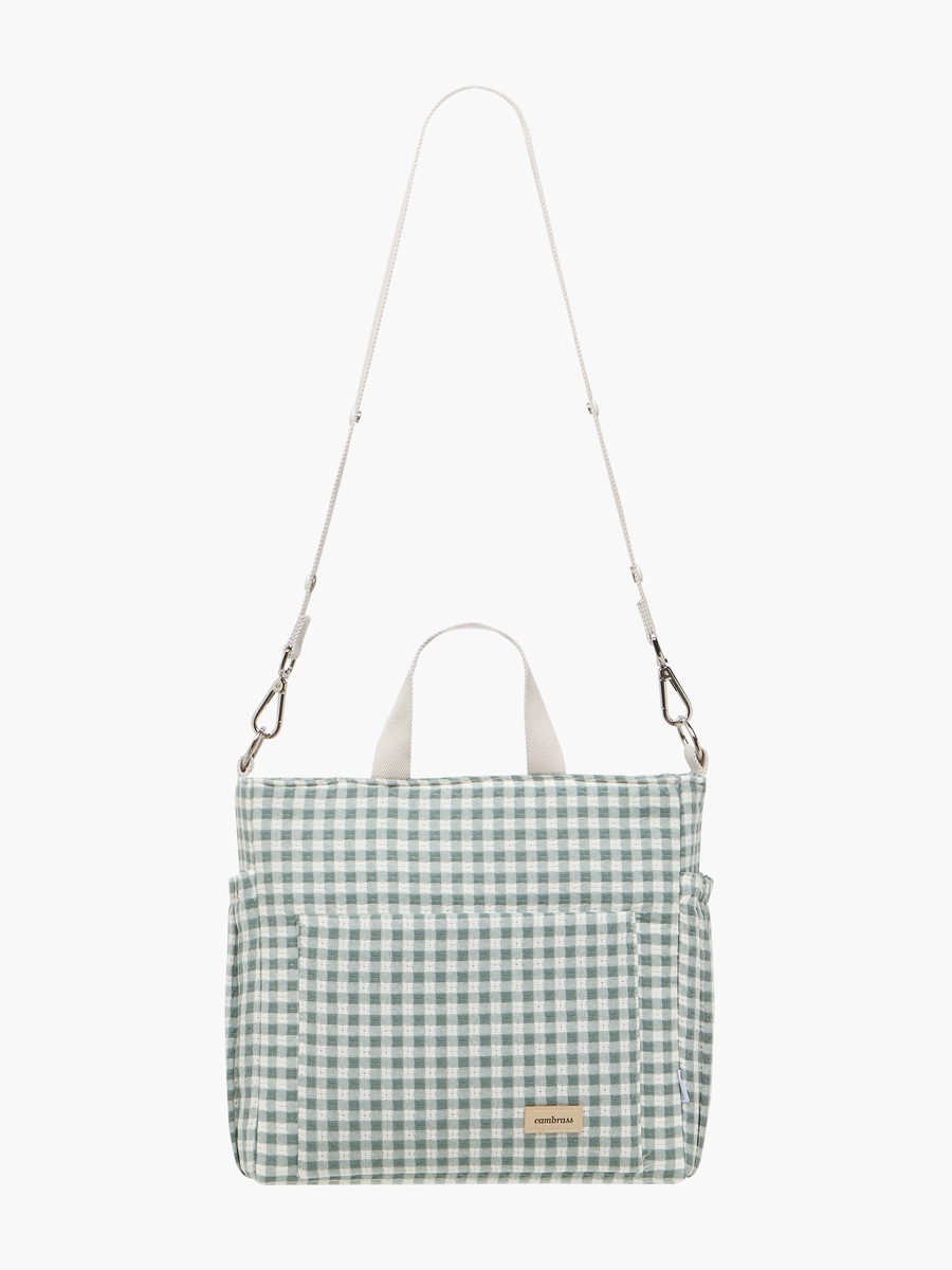 Cambrass Checked Diaper Bag with Zip Closure