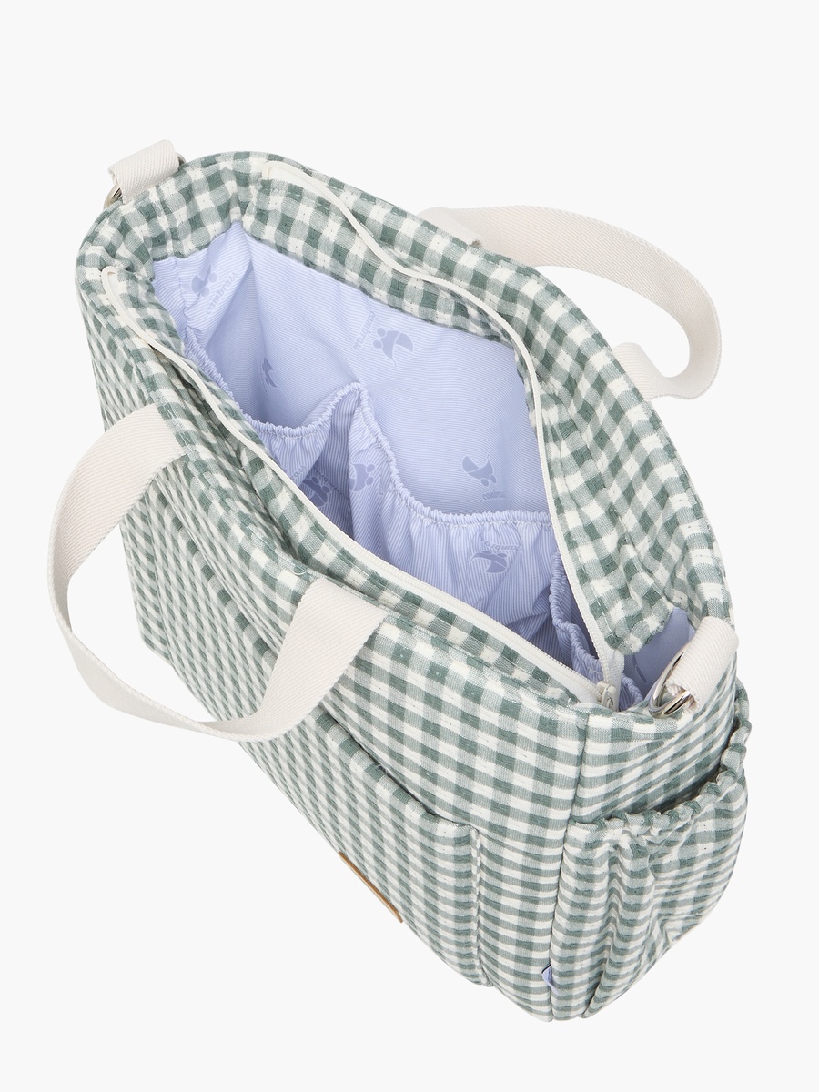 Cambrass Checked Diaper Bag with Zip Closure