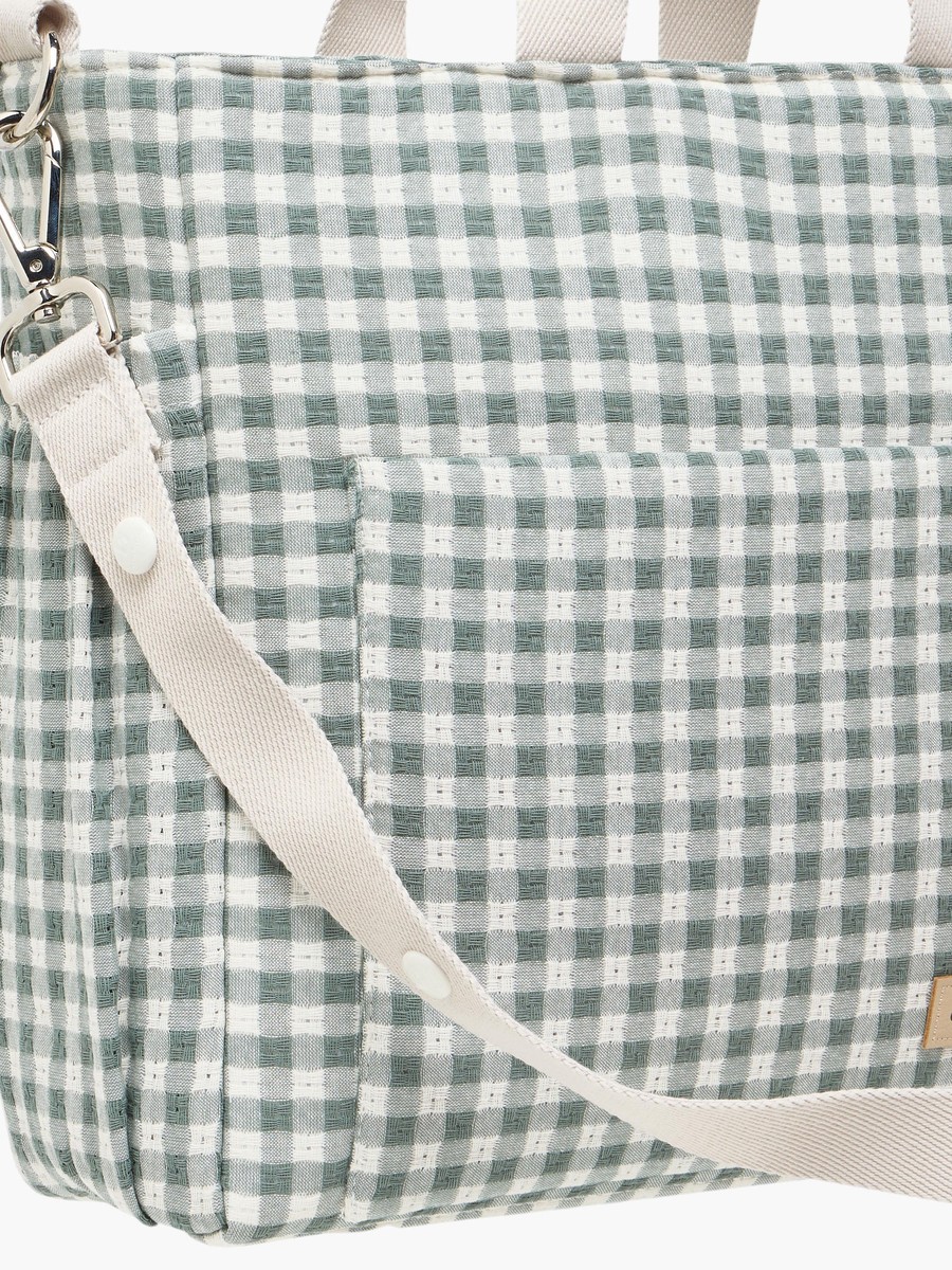 Cambrass Checked Diaper Bag with Zip Closure