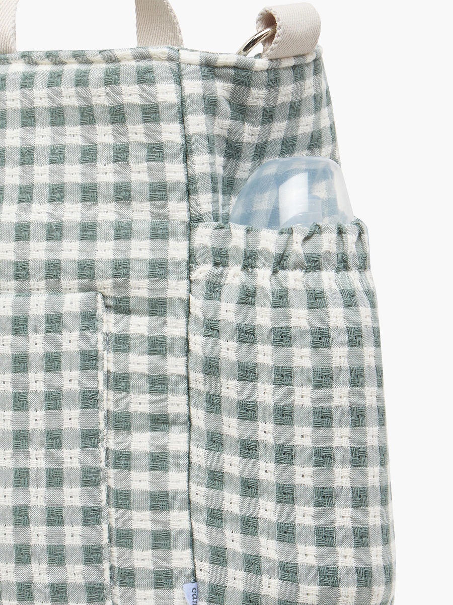 Cambrass Checked Diaper Bag with Zip Closure
