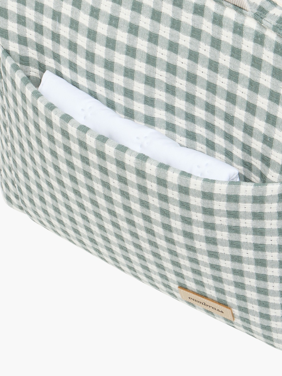 Cambrass Checked Diaper Bag with Zip Closure